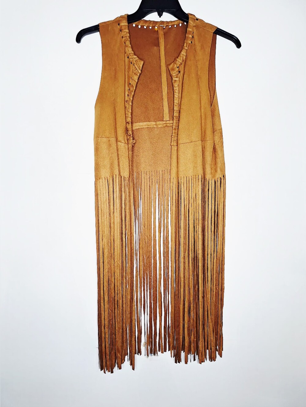 Tan Fringe  Faux Suede Vest "Fringe With Benifits" Boho, Western, Coquette Girl